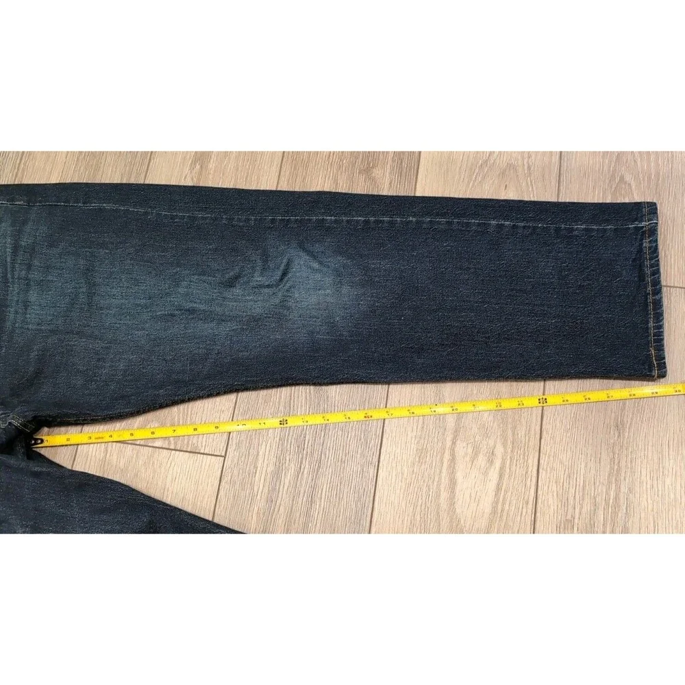 LEVI'S 505 MEN'S BLUE JEANS LOOSE STRAIGHT  STRETCH SIZE 38 X 30 DARK WASH EUC